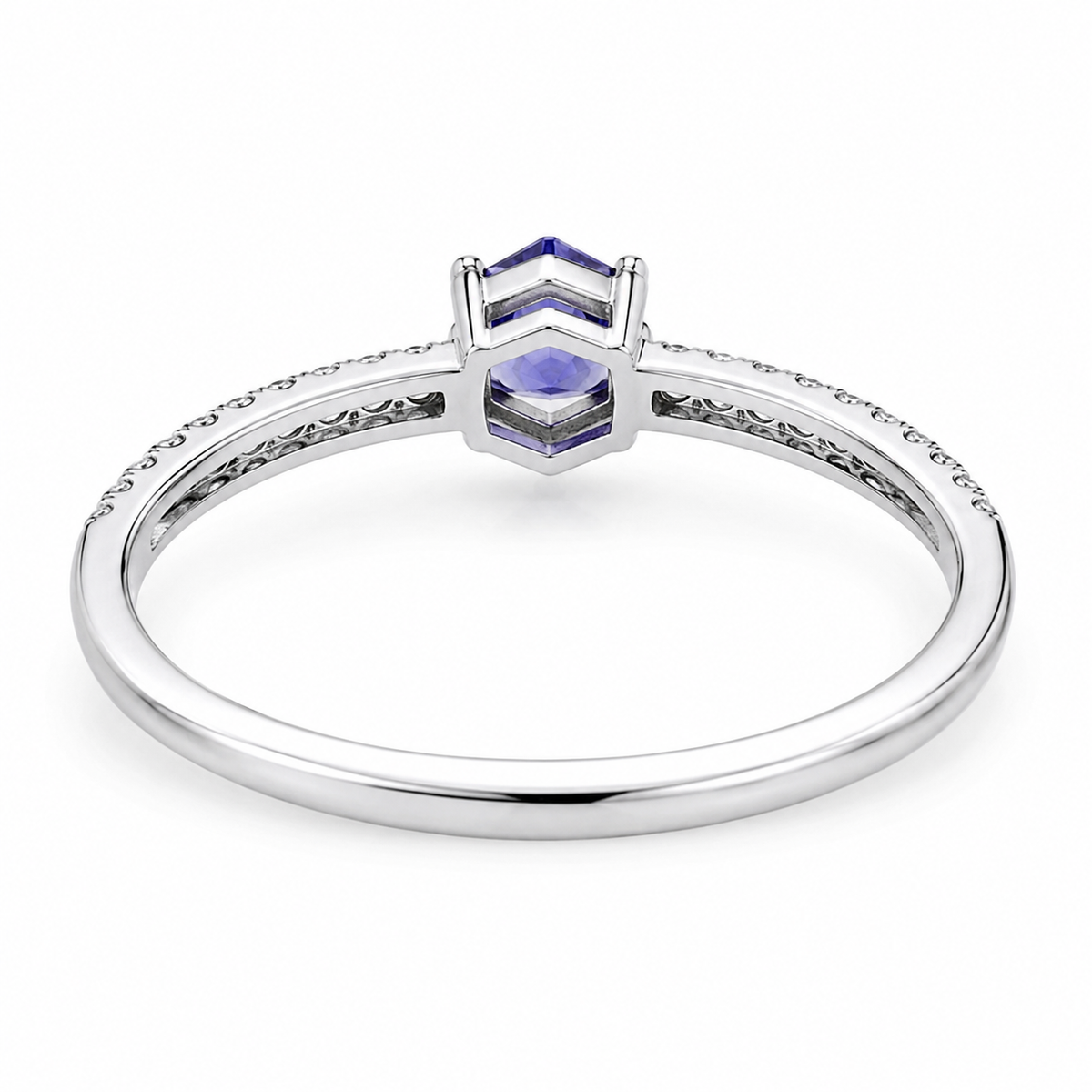 Hexagon Tanzanite Ring