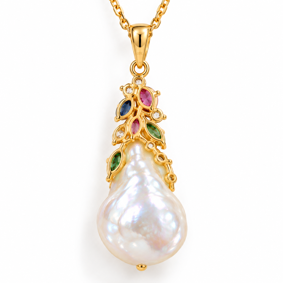 Floral Baroque Pearl Pendant