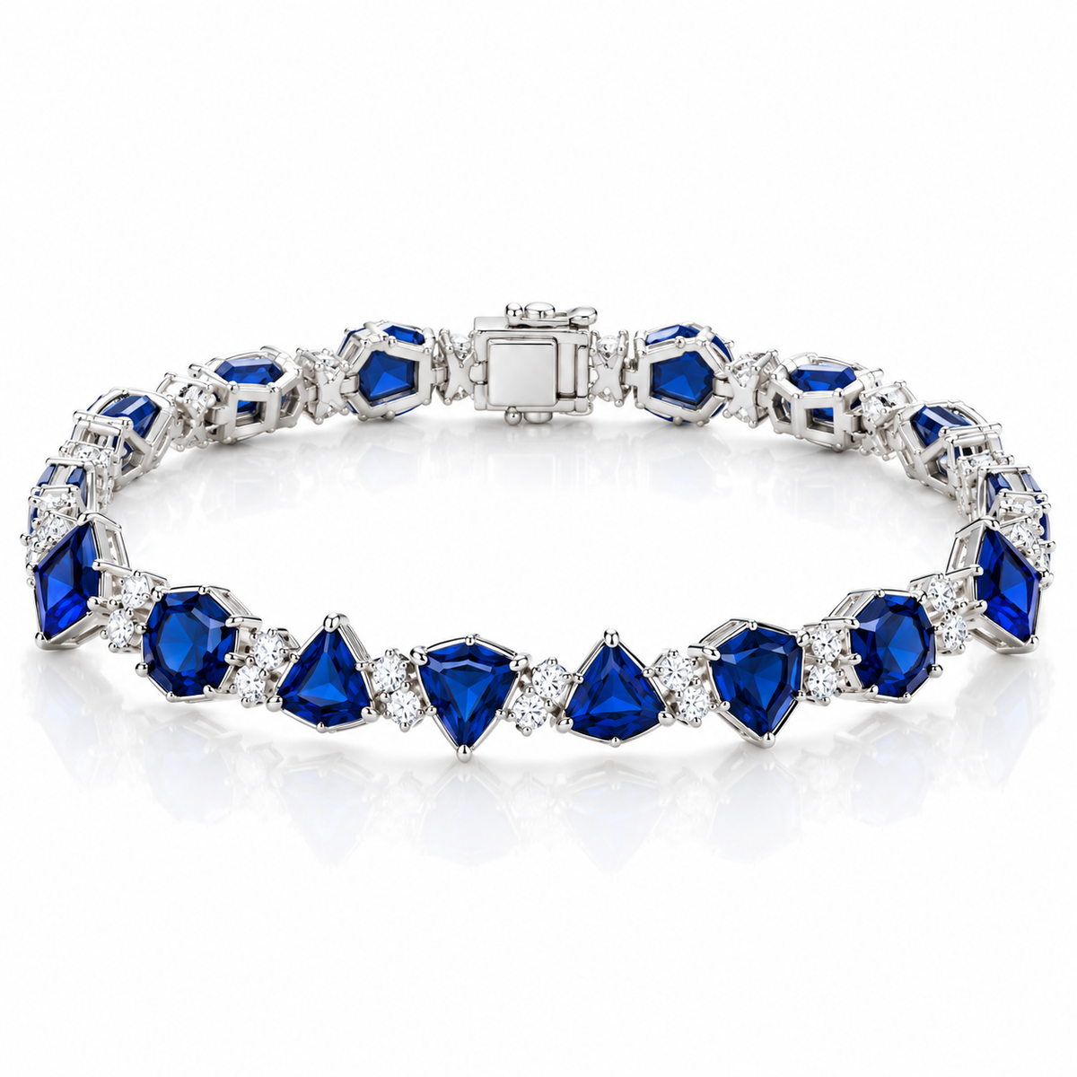 Royal Sapphire and Diamond Tennis Bracelet