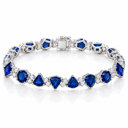 Royal Sapphire and Diamond Tennis Bracelet