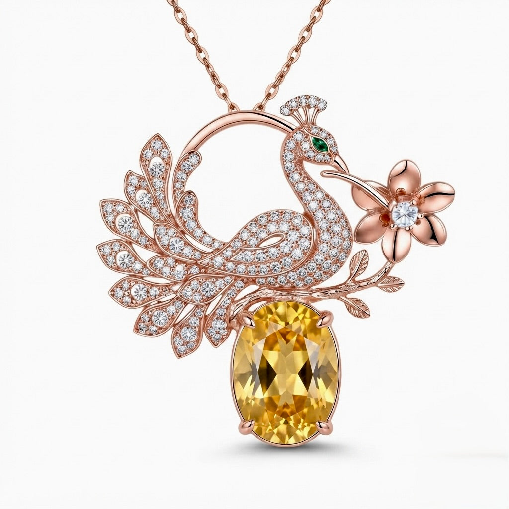 Aura Majestic peacock pendant