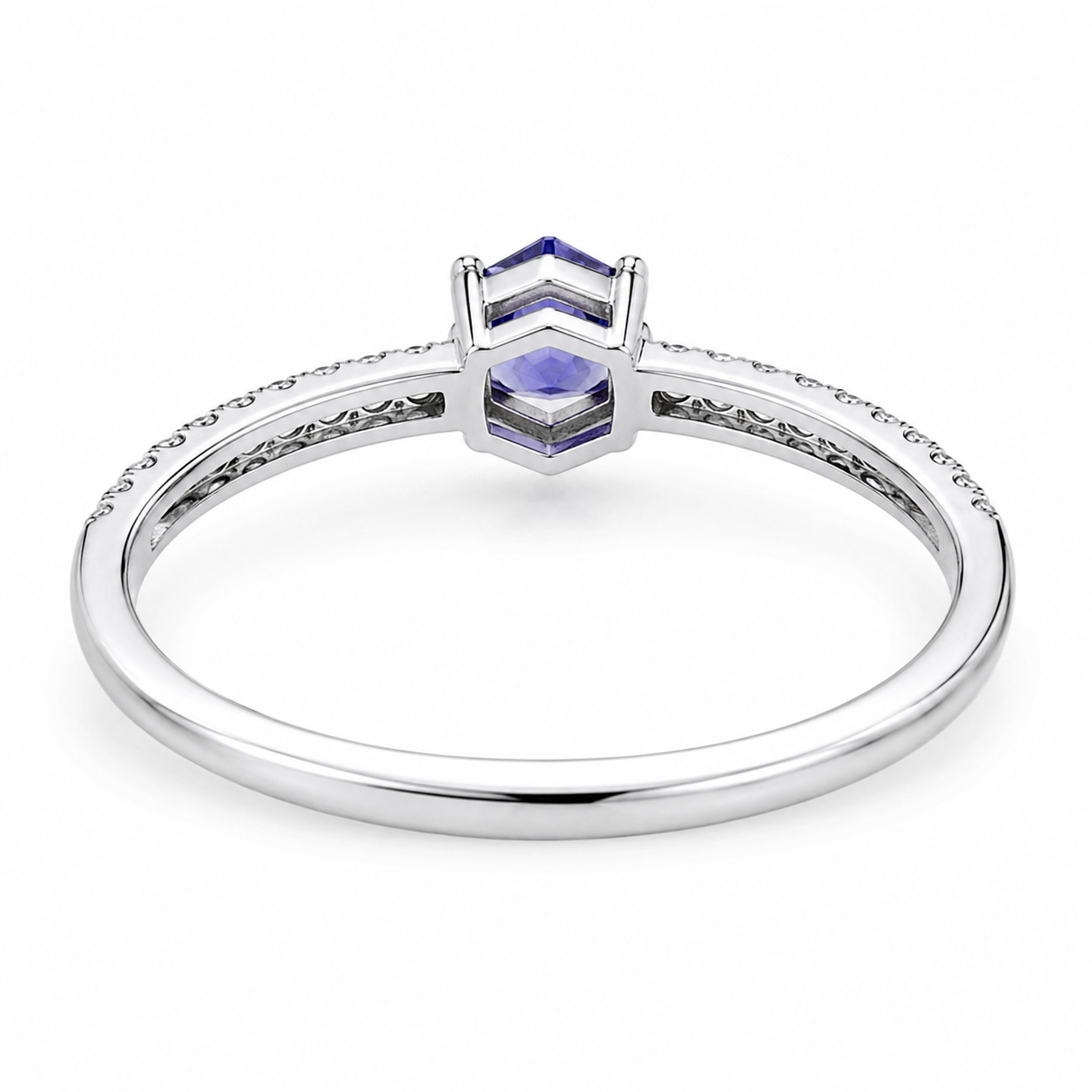 Hexagon Tanzanite Ring