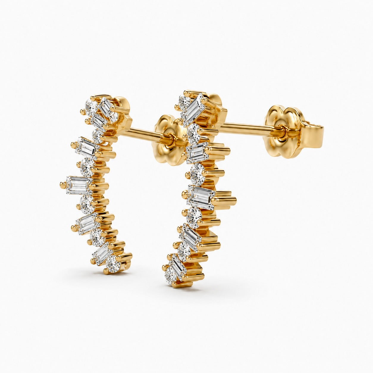 Geometric Diamond Ear Climbers