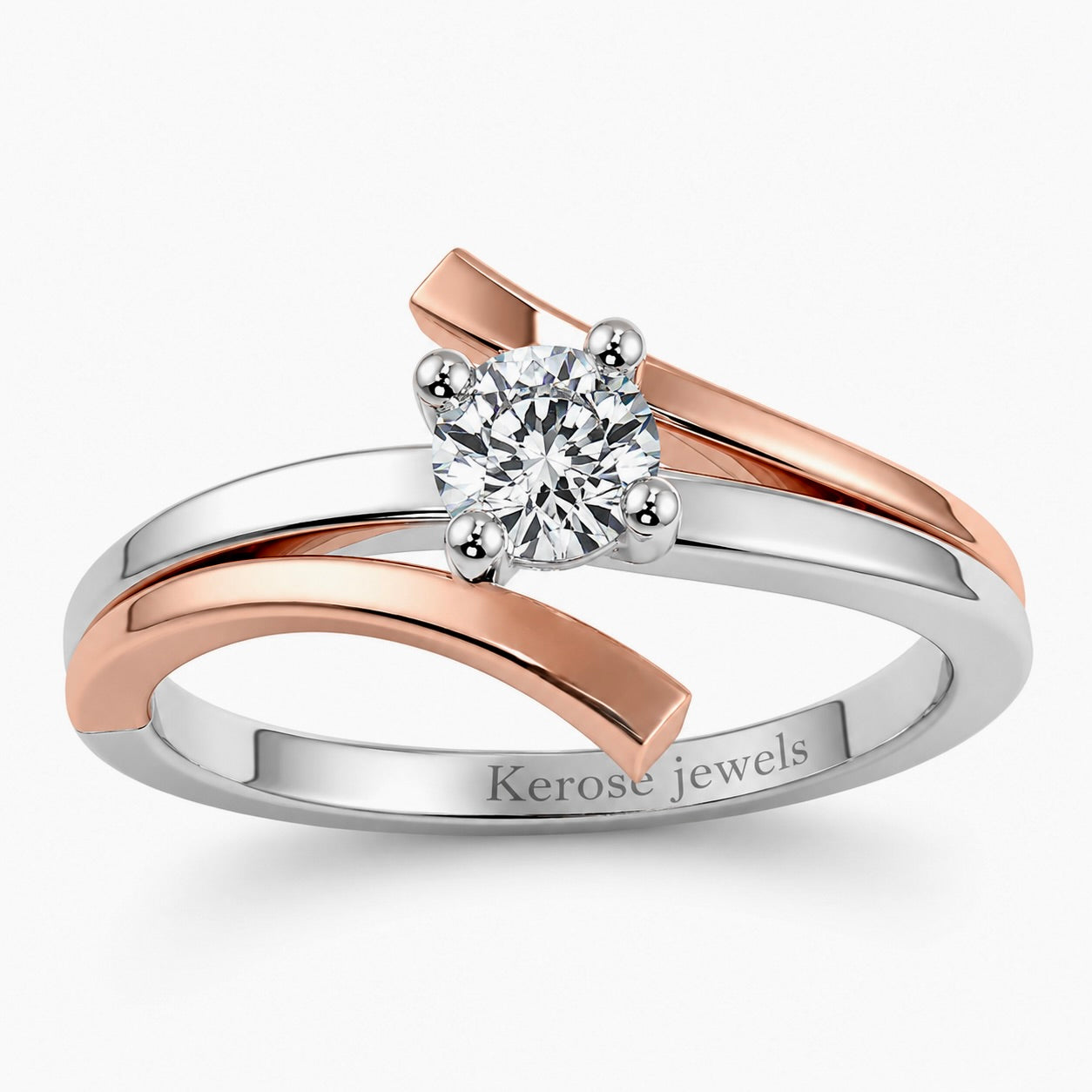 Duo-Tone Solitaire Ring