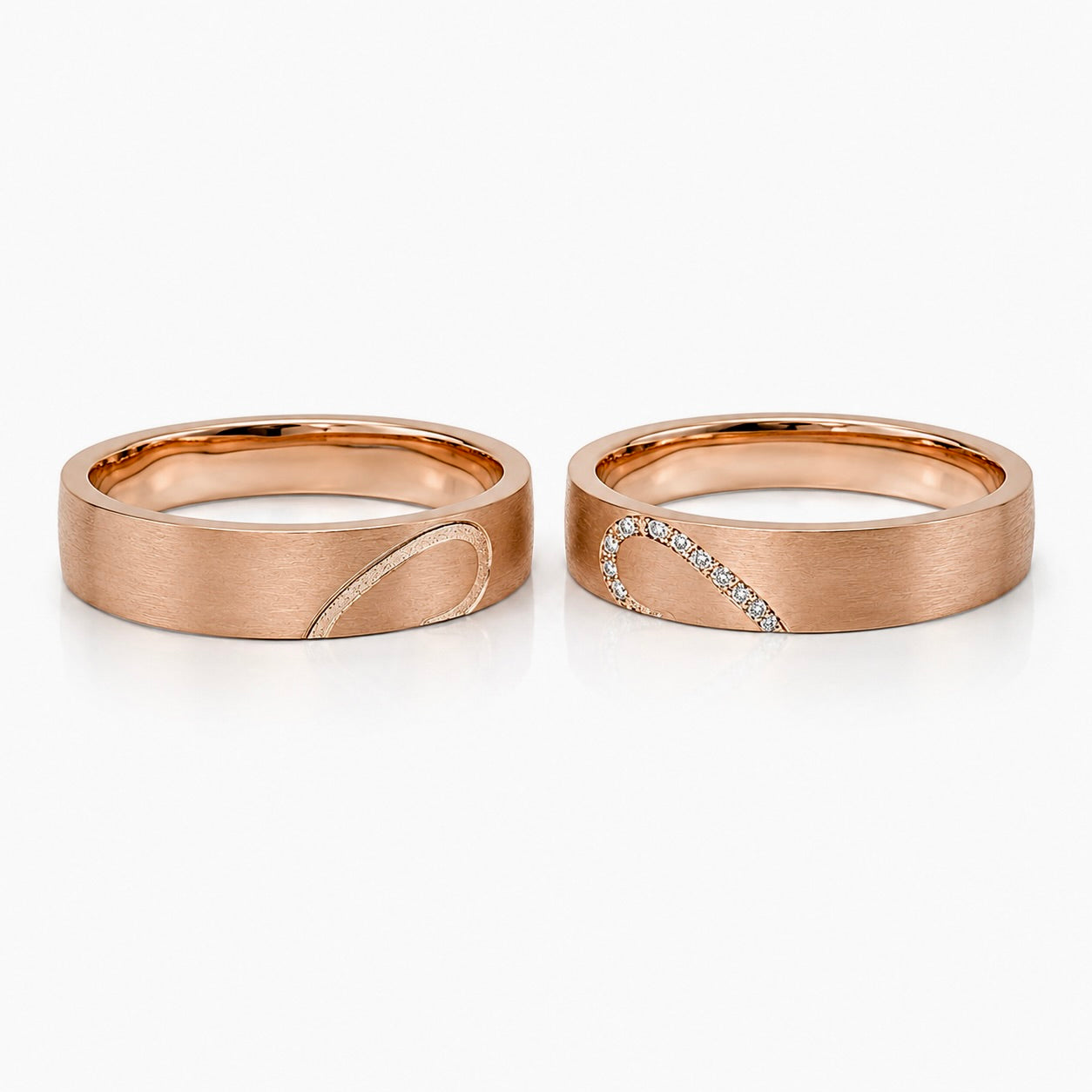 Interlocking Heart Couple Bands