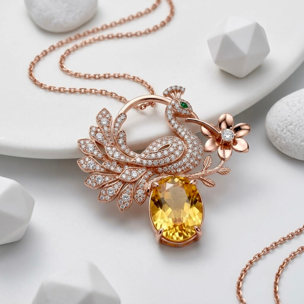 Aura Majestic peacock pendant