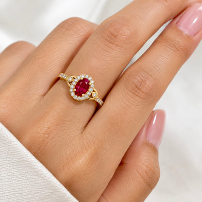 Ruby Halo Ring