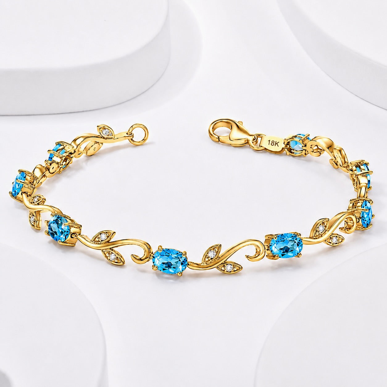 Botanical Blue Topaz Vine Bracelet