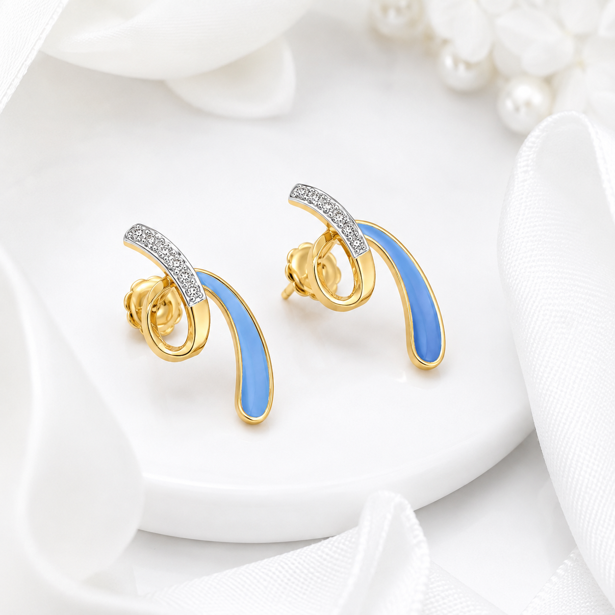 Enamel Swirl Earrings