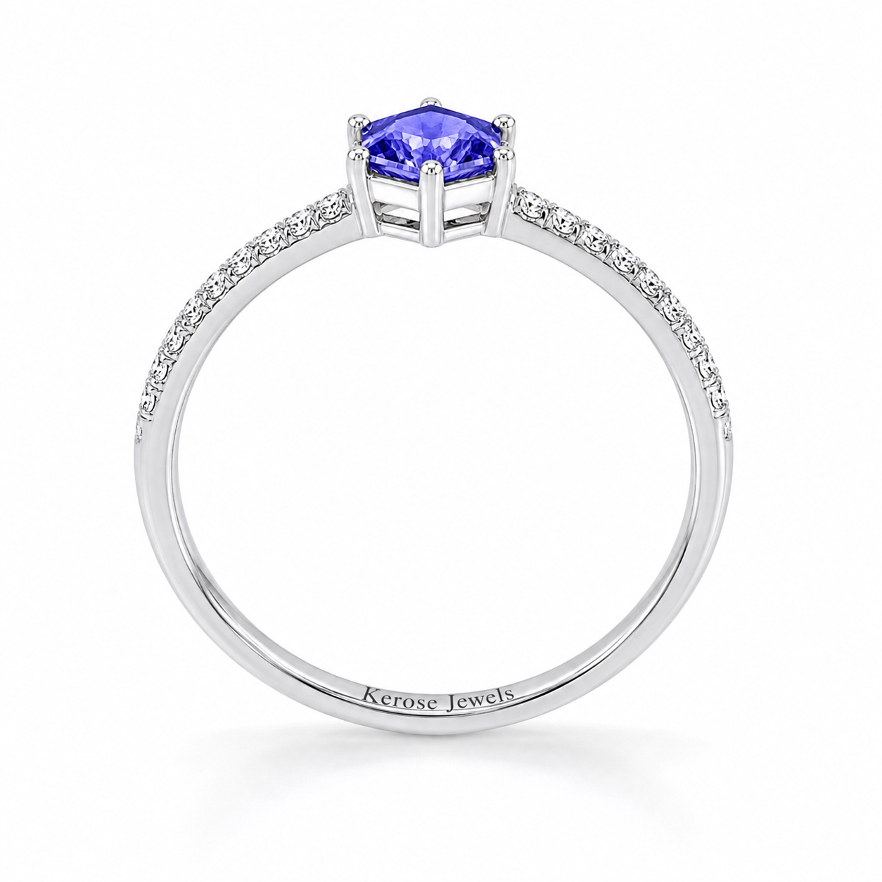 Hexagon Tanzanite Ring