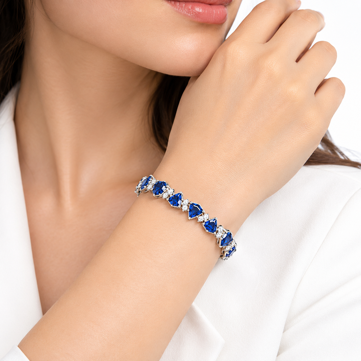 Royal Sapphire and Diamond Tennis Bracelet