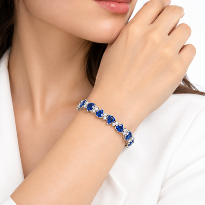 Royal Sapphire and Diamond Tennis Bracelet