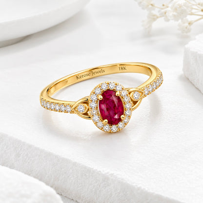 Ruby Halo Ring