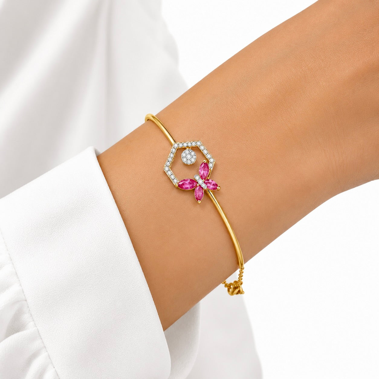 Hexagon Butterfly Bangle
