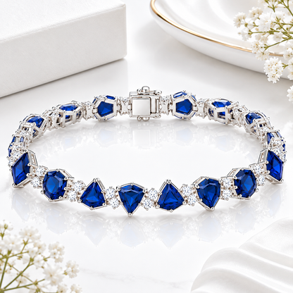 Royal Sapphire and Diamond Tennis Bracelet