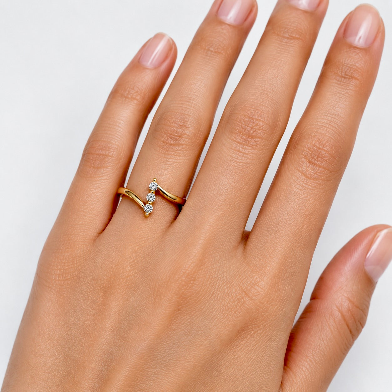Triple-Stone Bypass Ring
