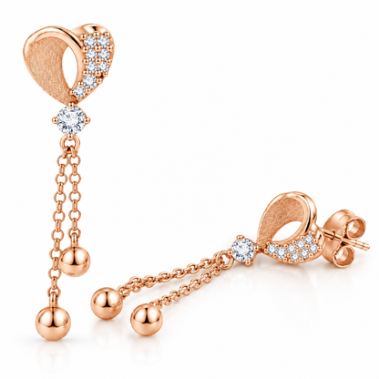 Heart Pavé Drop Earrings