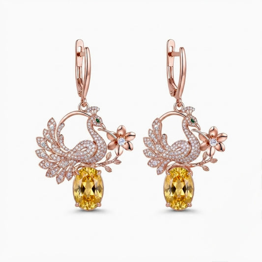 Aura Peacock Splendor Drop Earrings