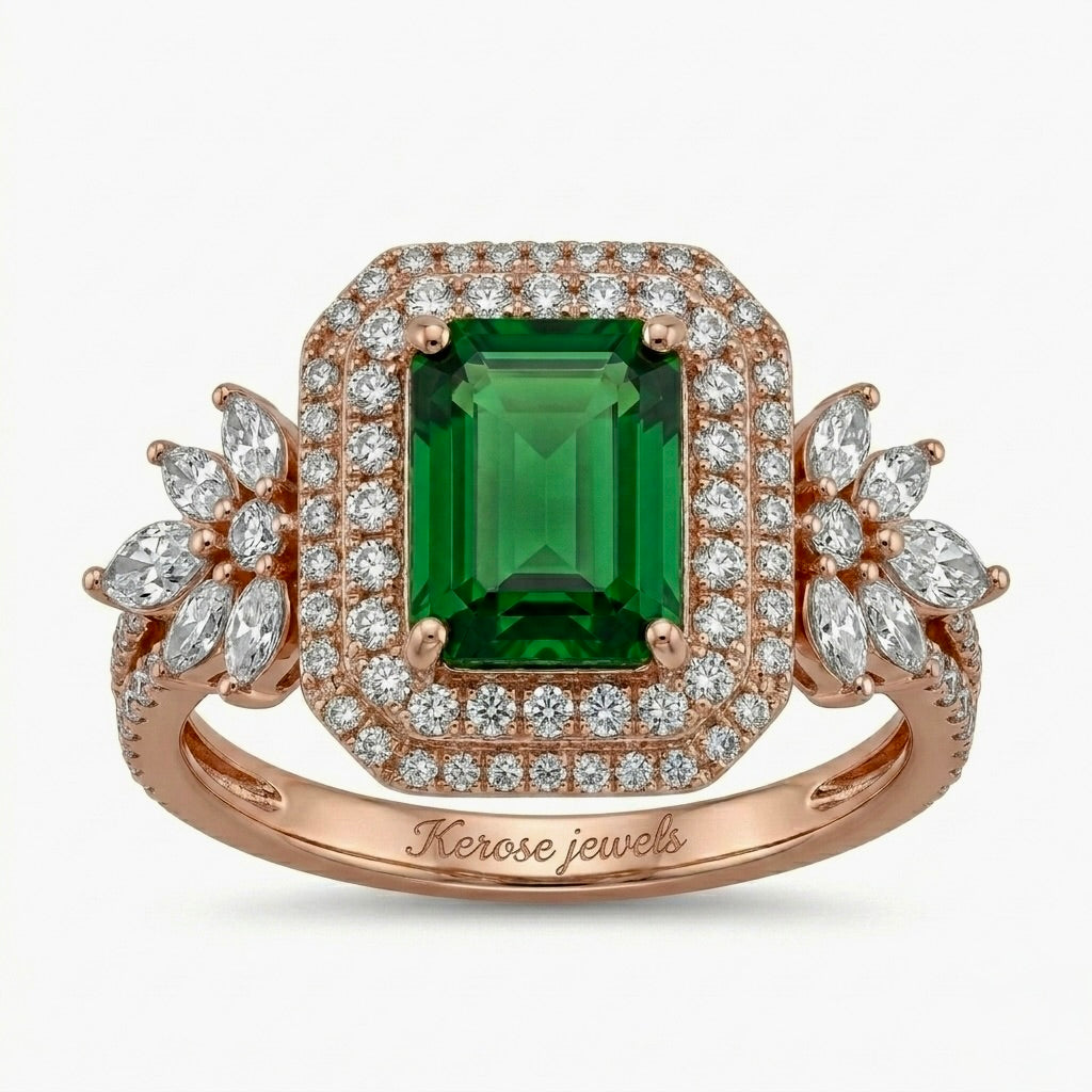 Imperial Emerald & Diamond Bloom Ring