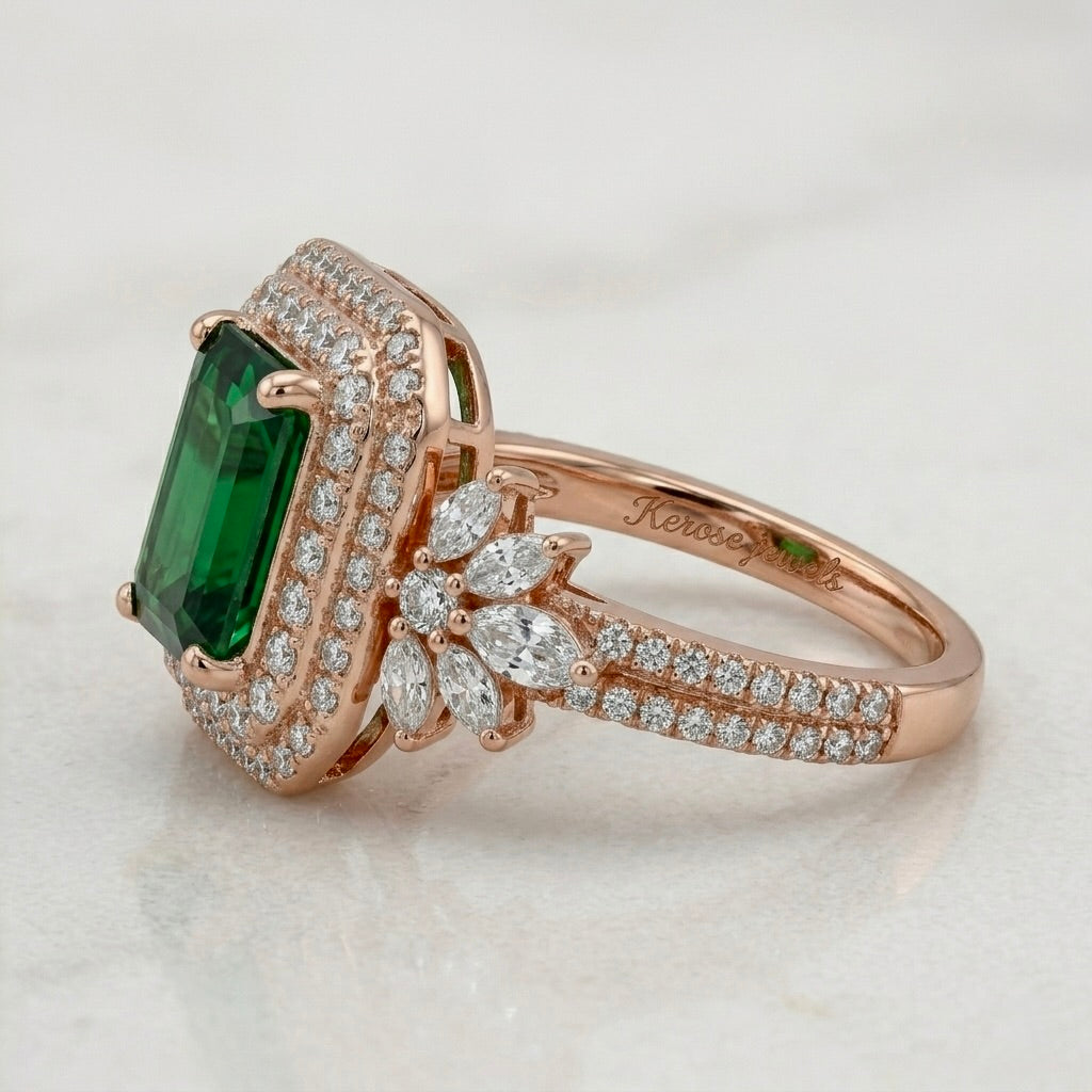 Imperial Emerald & Diamond Bloom Ring
