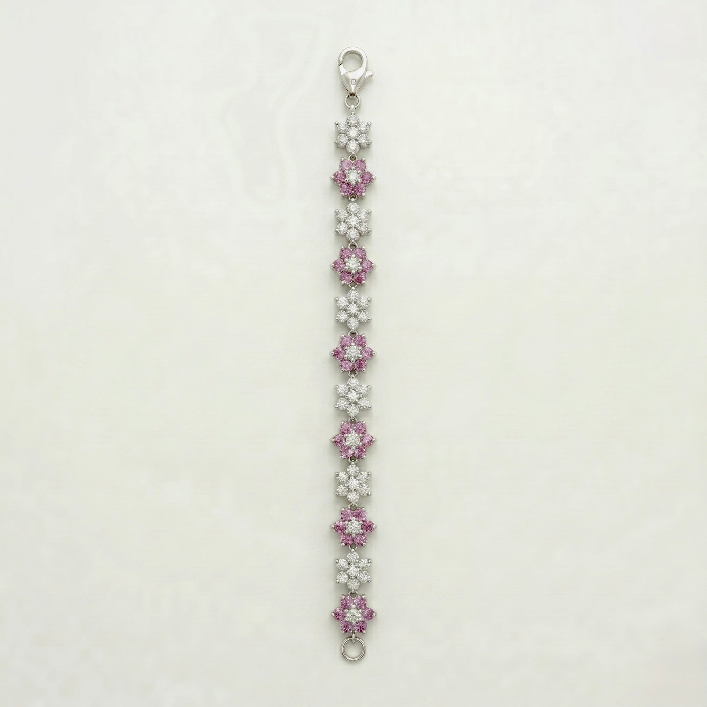 Alternating Pink Sapphire Blossom Bracelet