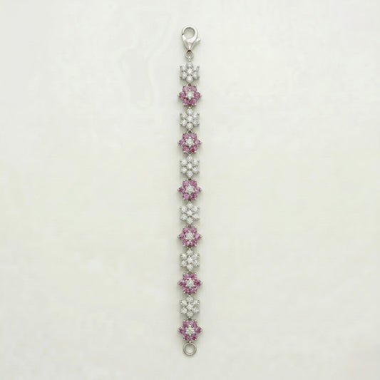 Alternating Pink Sapphire Blossom Bracelet