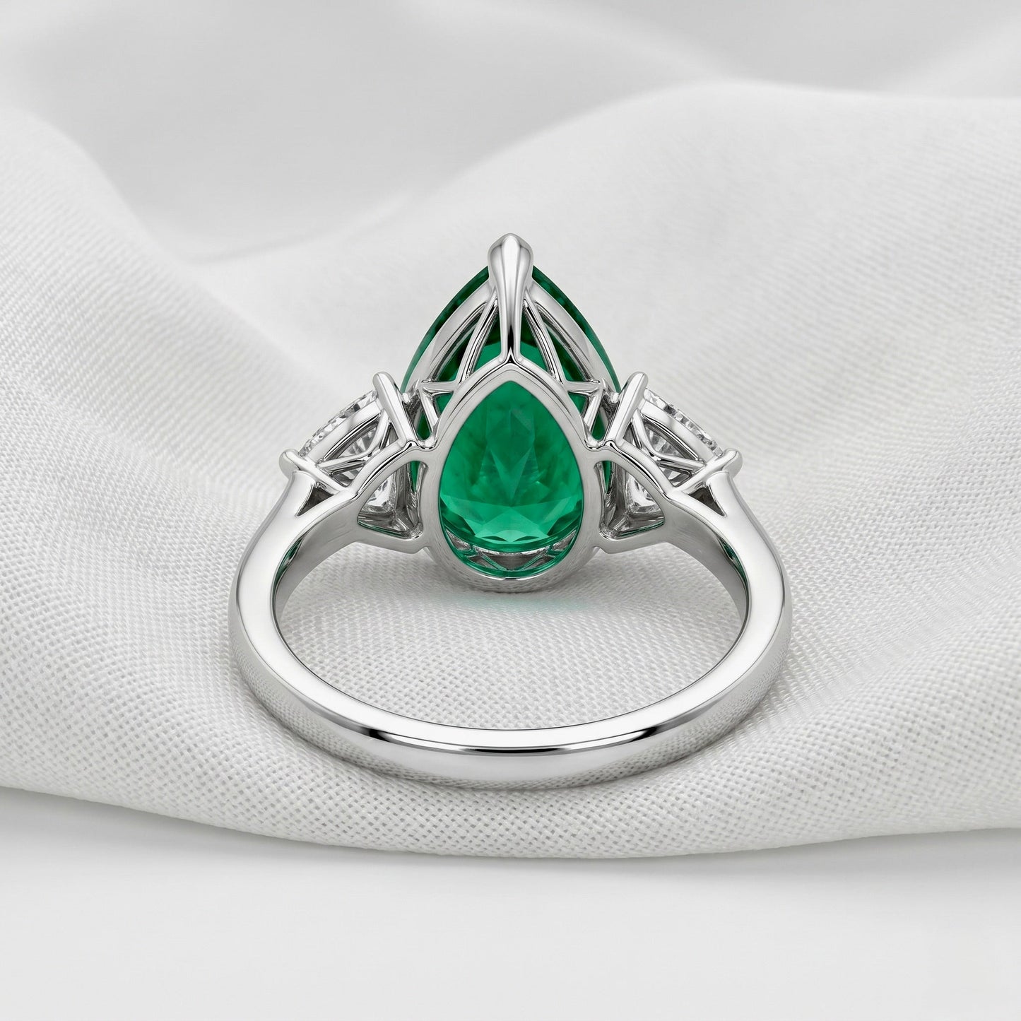 Verdant Pear Trillion Ring