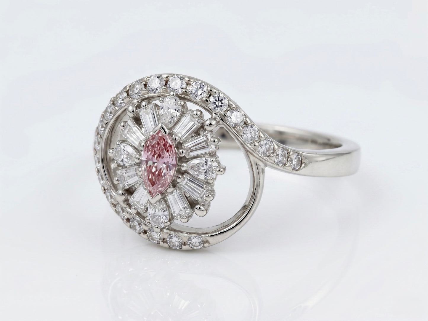 Aura Blossom Marquise Pink Diamond Ring