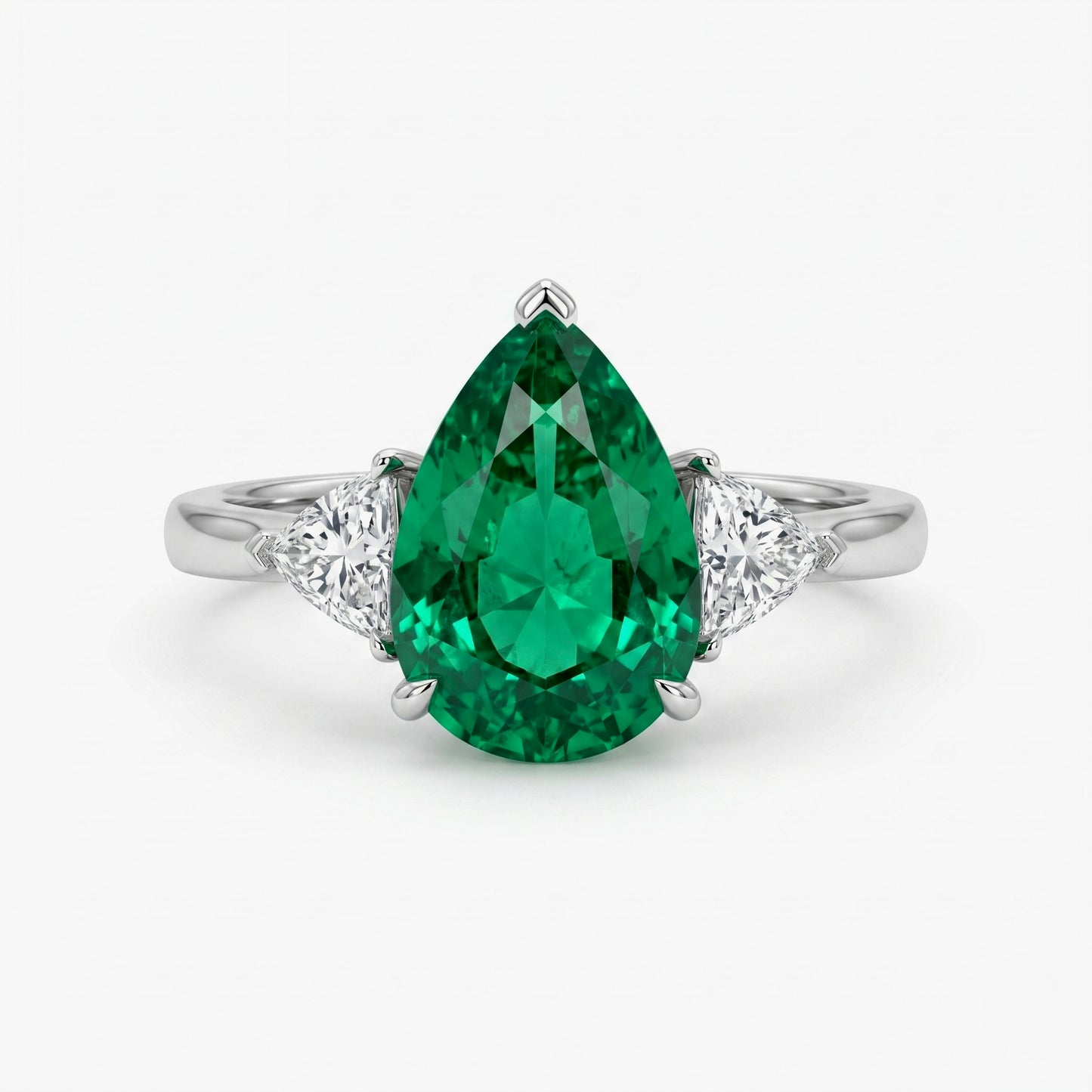 Verdant Pear Trillion Ring