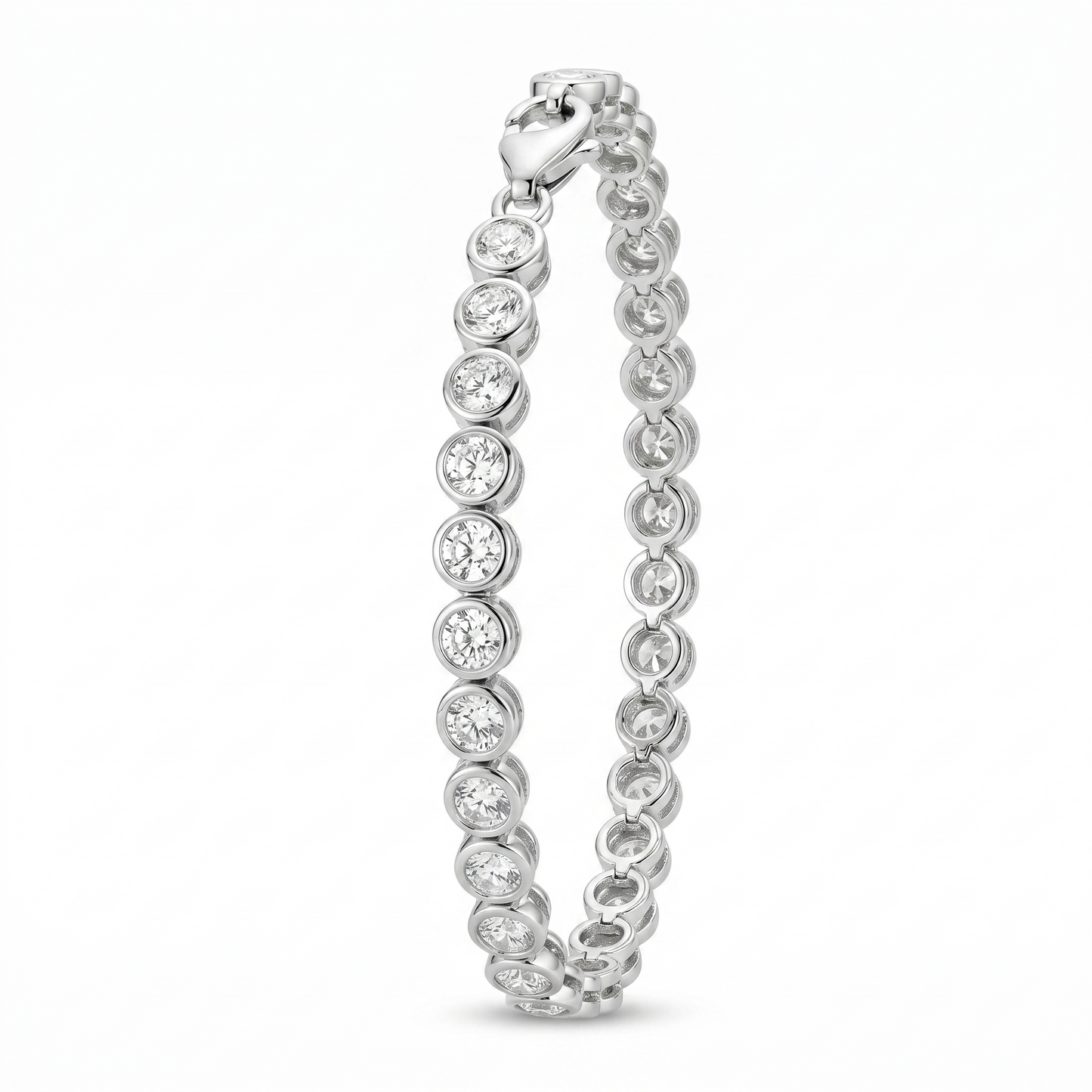 Bezel-Set Diamond Tennis Bracelet