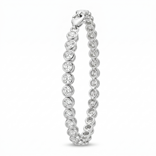 Bezel-Set Diamond Tennis Bracelet