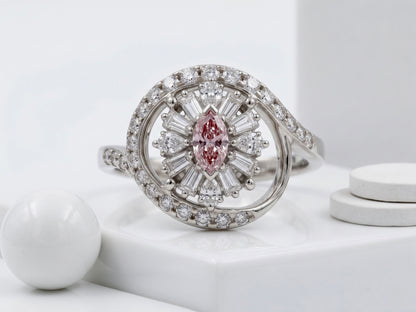 Aura Blossom Marquise Pink Diamond Ring