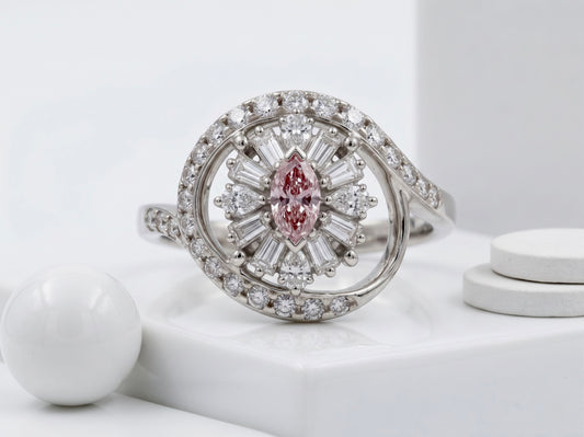 Aura Blossom Marquise Pink Diamond Ring