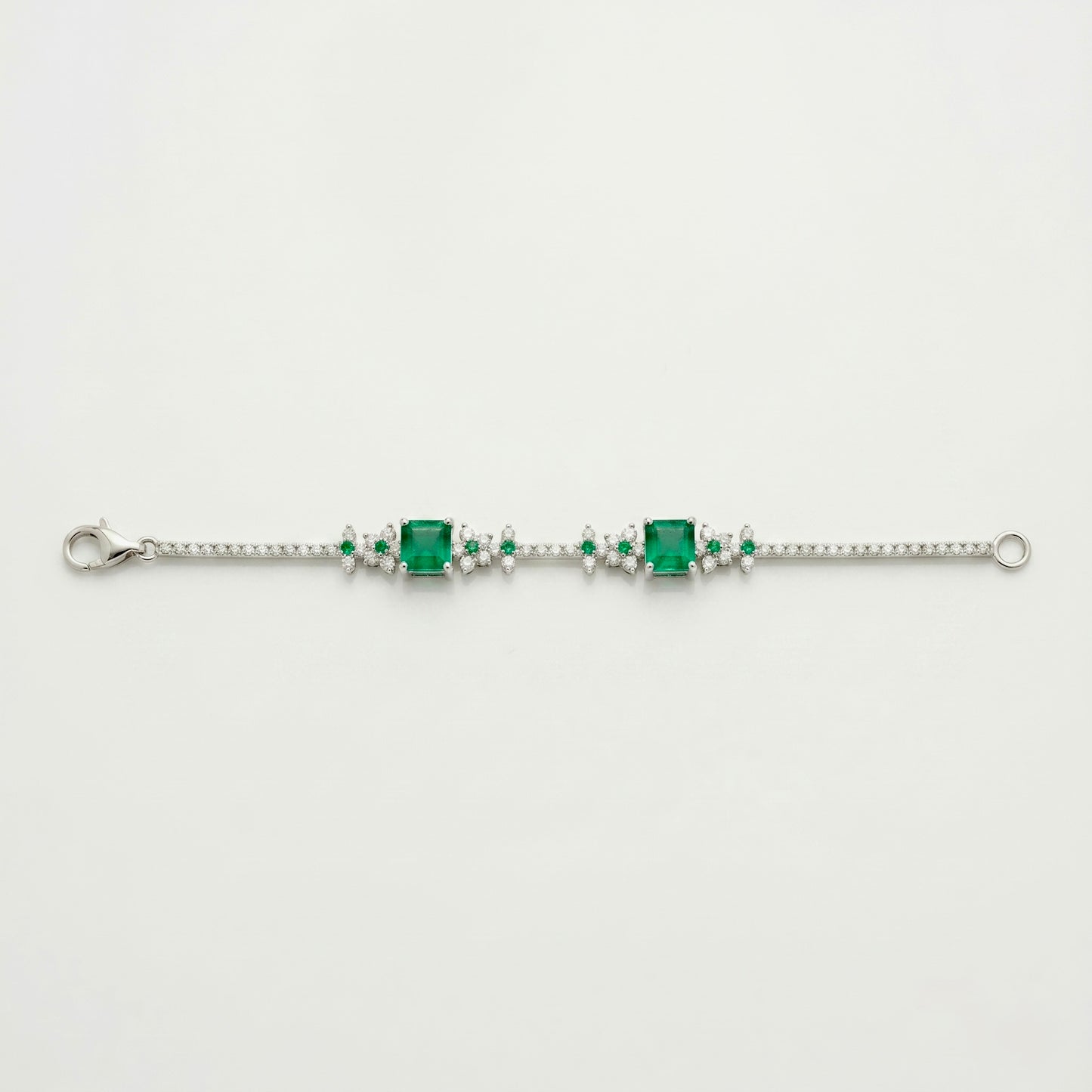 Emerald Blossom Tennis Bracelet