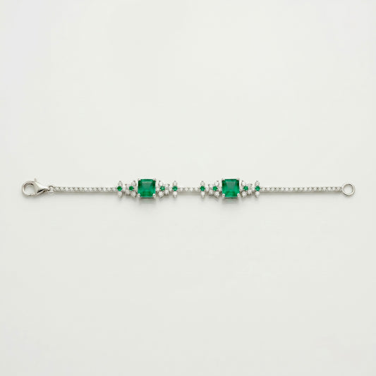 Emerald Blossom Tennis Bracelet