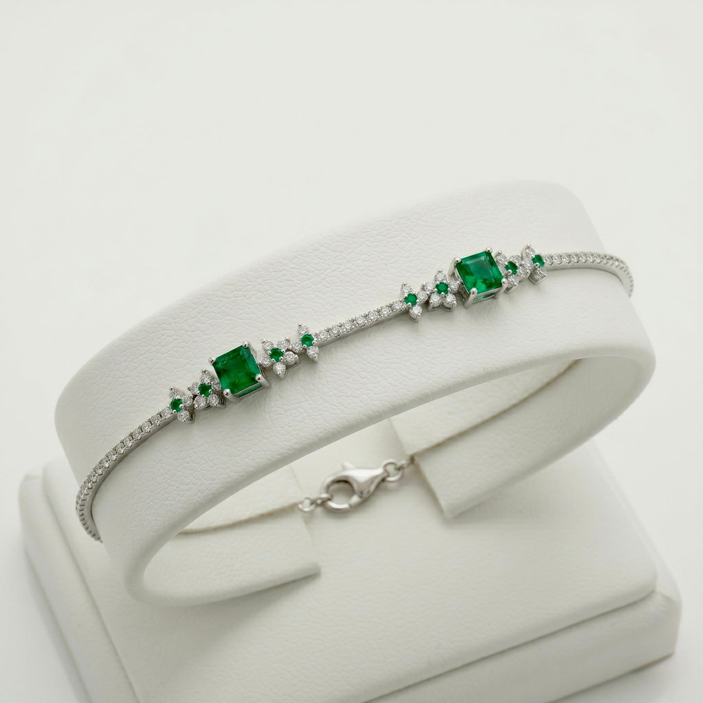 Emerald Blossom Tennis Bracelet