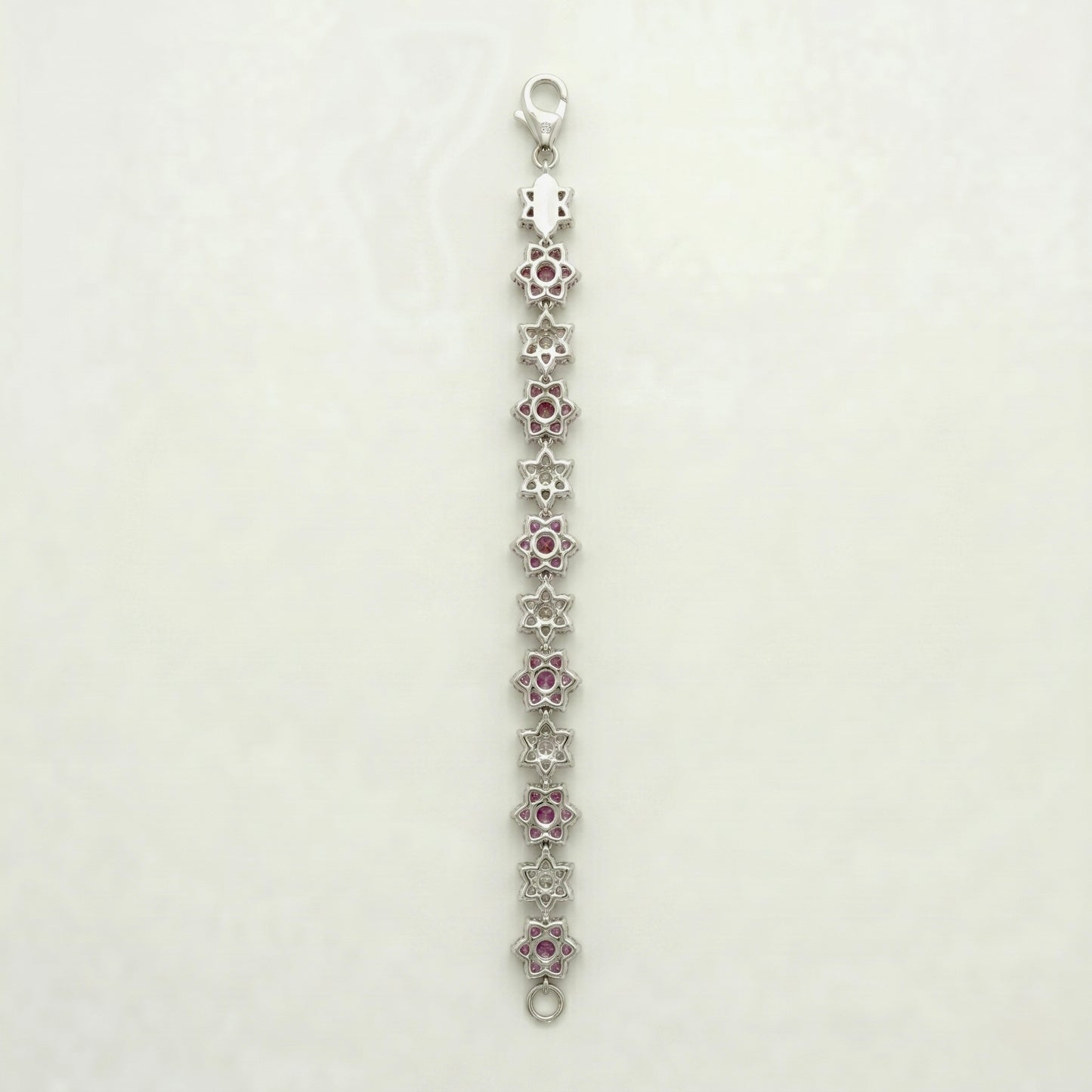Alternating Pink Sapphire Blossom Bracelet