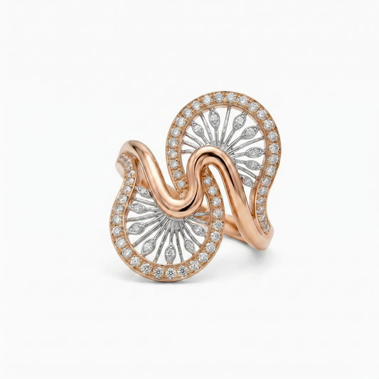 Peacock Whispers Statement Ring