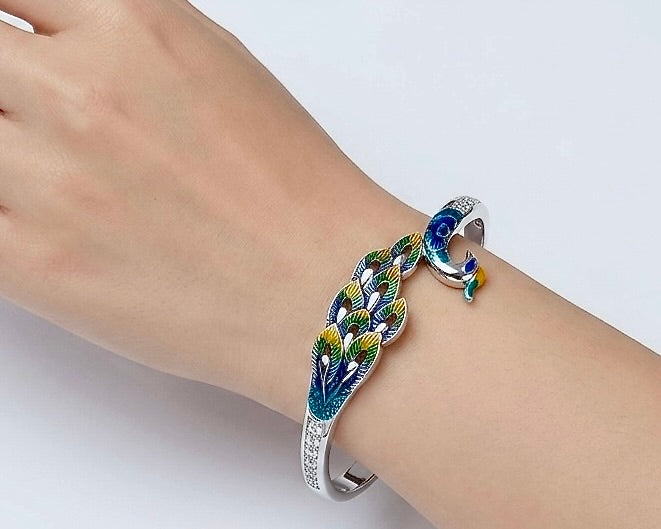 Peacock Meenakari Enamel Bangle