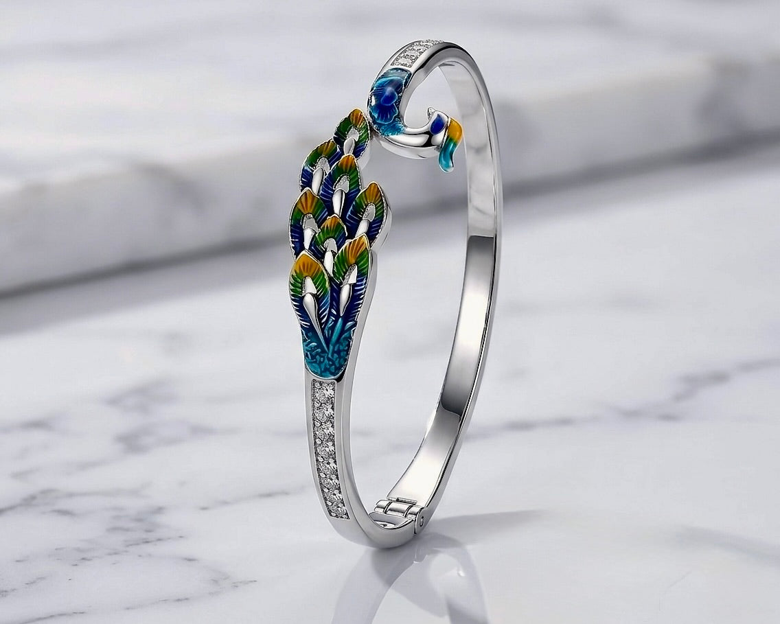 Peacock Meenakari Enamel Bangle