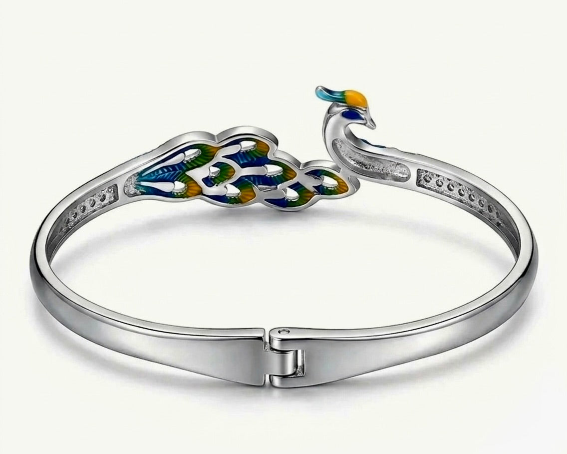 Peacock Meenakari Enamel Bangle