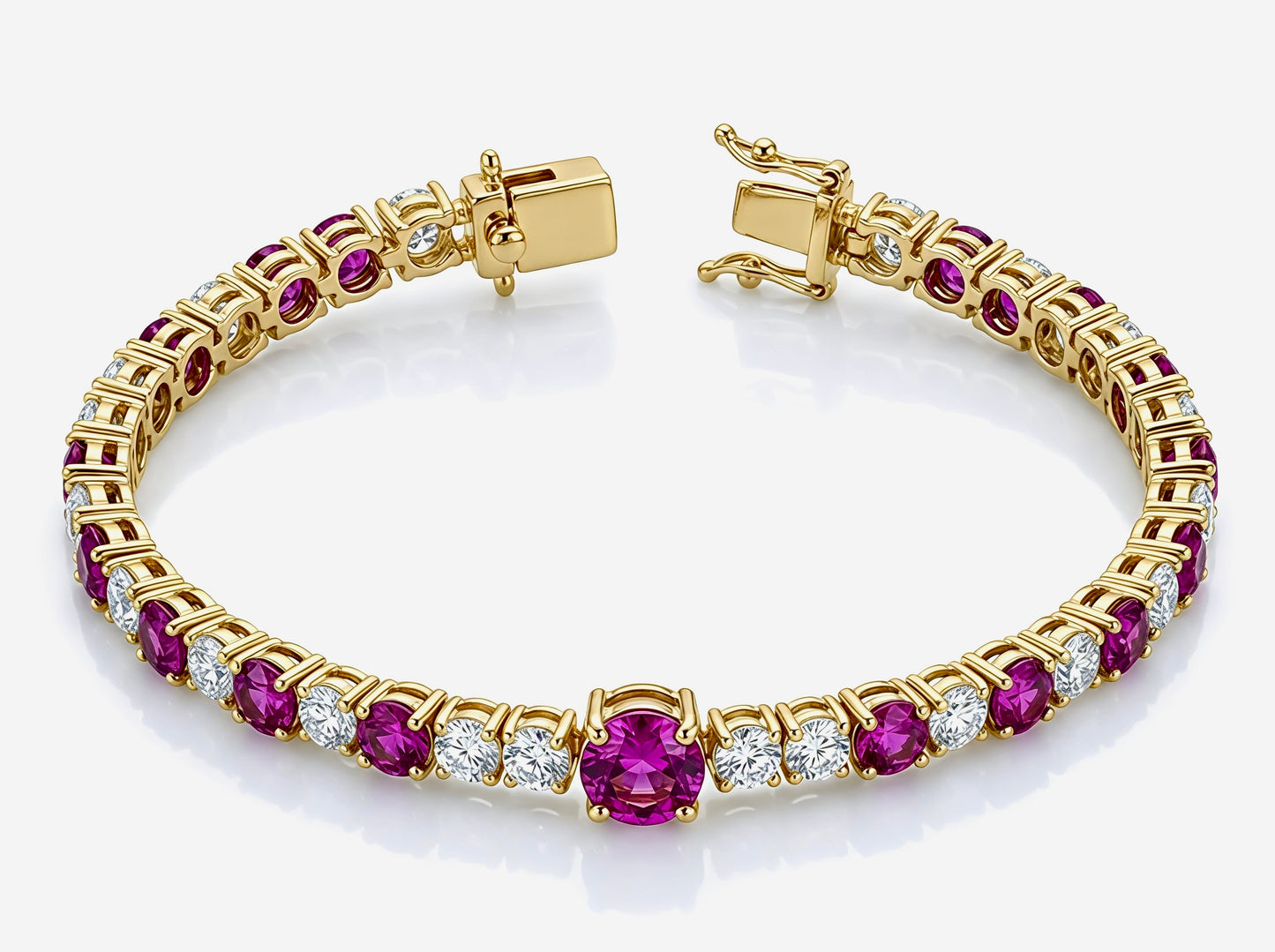 Ruby lite & Diamond Tennis Bracelet
