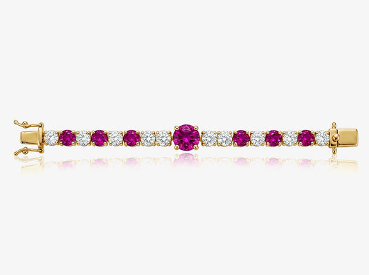 Ruby lite & Diamond Tennis Bracelet