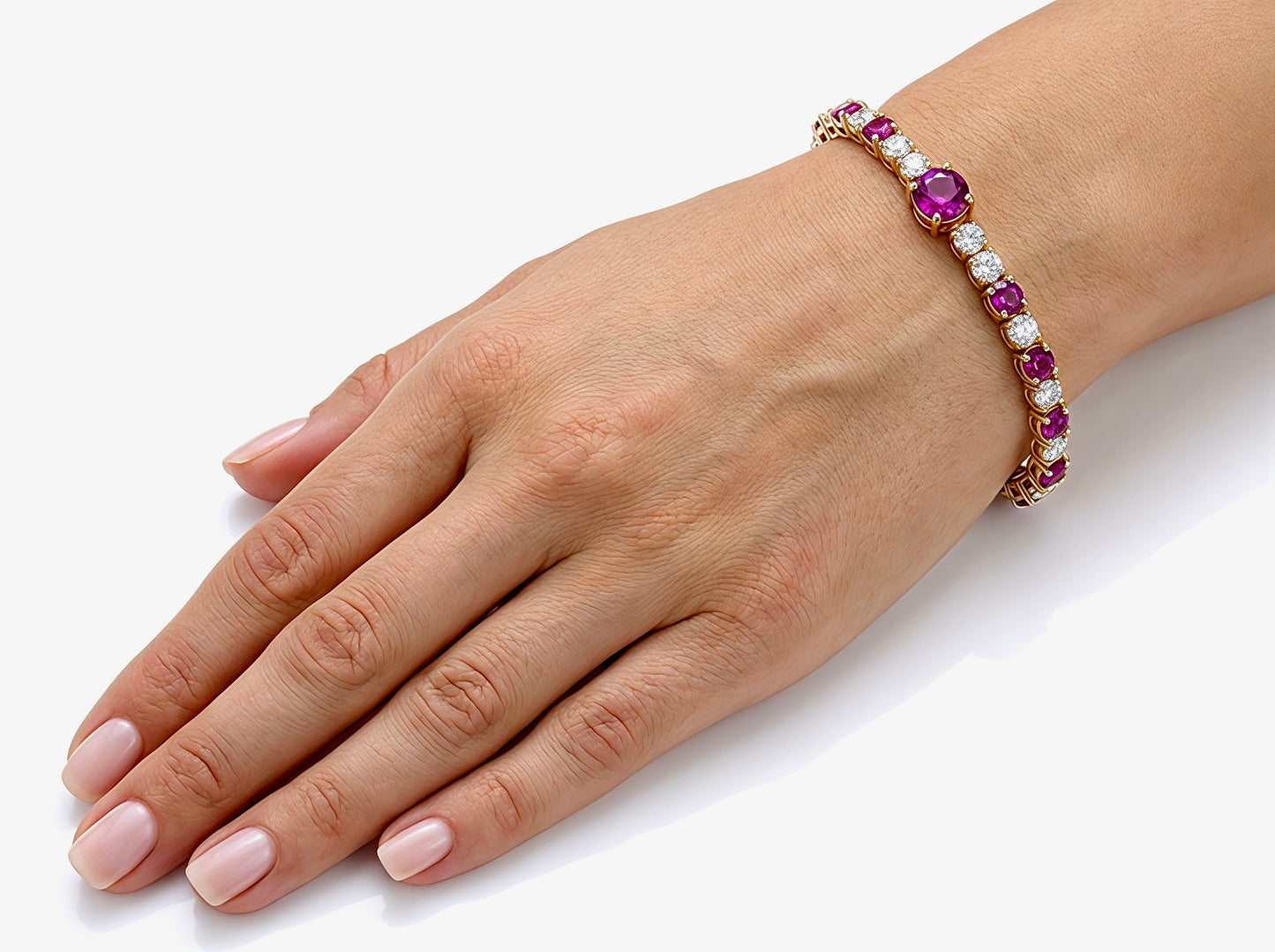 Ruby lite & Diamond Tennis Bracelet
