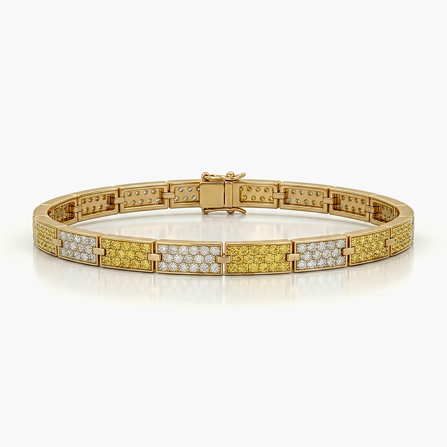 Imperial Alternating Yellow Diamond Link Bracelet