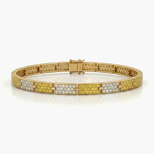 Imperial Alternating Yellow Diamond Link Bracelet