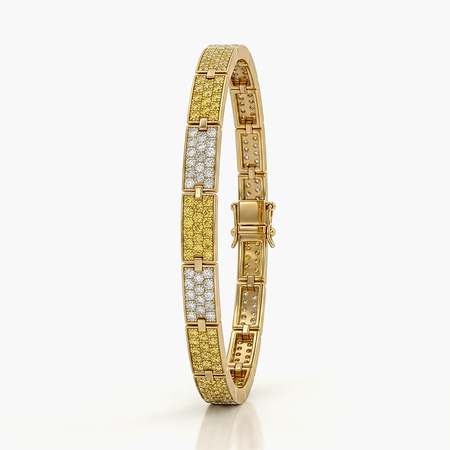 Imperial Alternating Yellow Diamond Link Bracelet