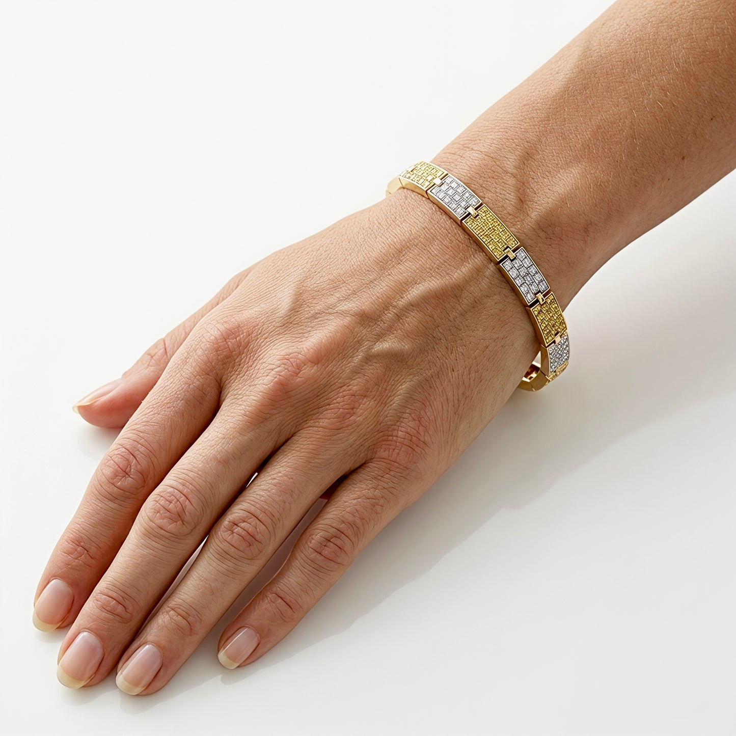 Imperial Alternating Yellow Diamond Link Bracelet