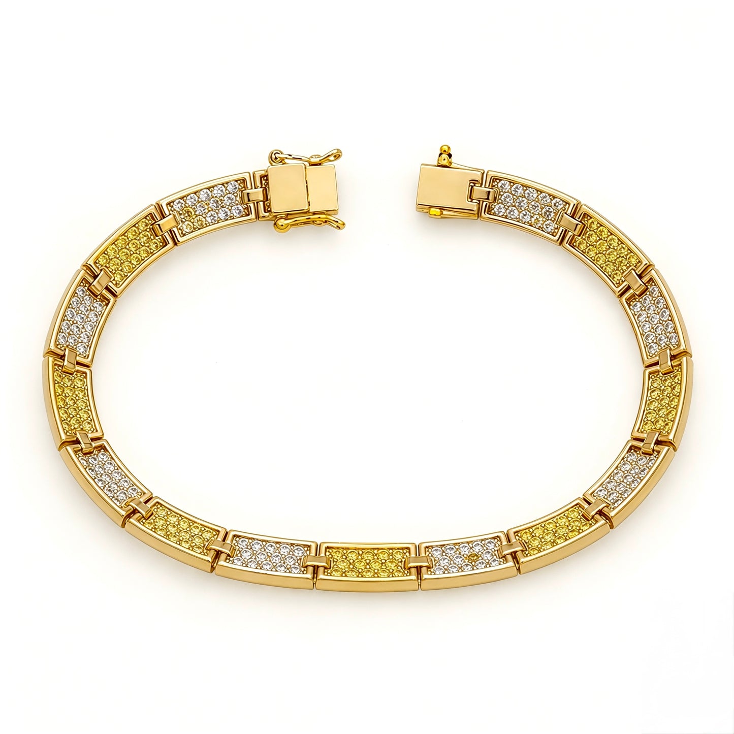 Imperial Alternating Yellow Diamond Link Bracelet