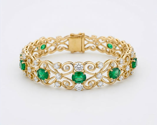 Filigree Emerald Filigree Bracelet